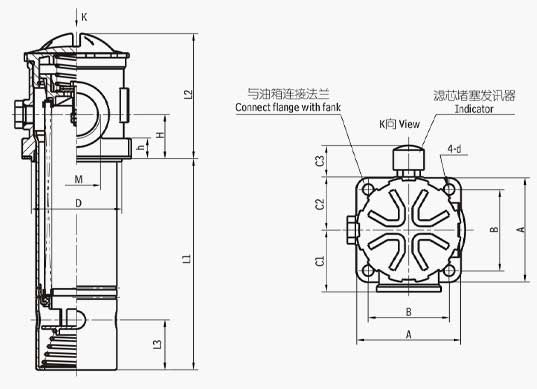 TF系列箱外自封式吸油过滤器管式连接